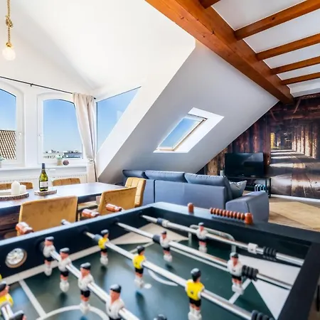 Stylisches Penthouse Zentral Tischfussball 100M2 Wii Hannover Exterior photo